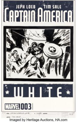 Tim Sale Captain America: White #3 Cover Original Art (Marvel, 2015). | Heritage