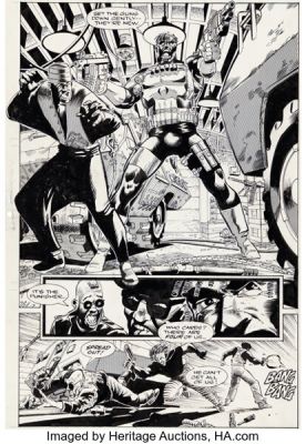 Hugh Haynes and Jimmy Palmiotti The Punisher #57 Story Page 17 Original Art (Marvel, 1991).