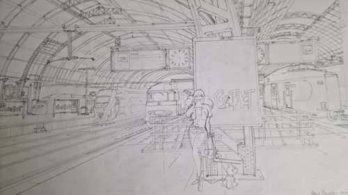 Kuijpers, Henk | Kuijpers, Henk - Originele schetstekening - Franka - Amsterdam CS - (2010) | Catawiki