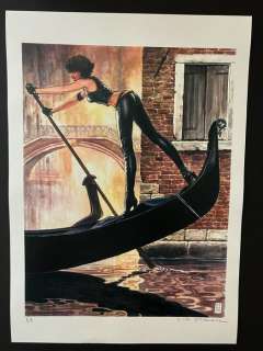 Milo Manara Print - in Gondola - Original Signed 32 x 45 cm - 2008 | Catawiki
