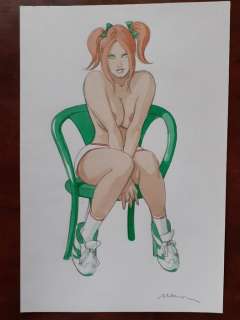 Enrico Marini - 1 Original colour drawing - Pin Up - for portfolio Kinky Girl | Catawiki