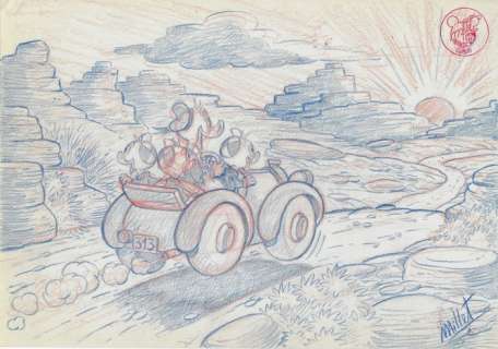 Millet - 1 Pencil drawing - Donald Duck - turismo - 2024 | Catawiki