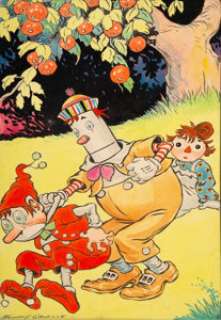 Johnny Gruelle (American, 1880-1938) Caught, Cookie Land interior illustration, 1931 Watercolor and ink on board 14 x...