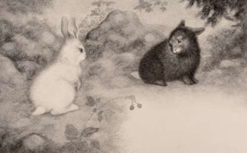 Garth Williams (American, 1912-1996) The Rabbits‘ Wedding, What is Your Wish? interior illustration, 1958 Ink wash, pencil... (Total: 3 Items)