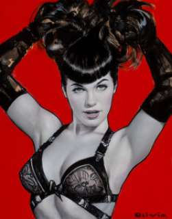 Olivia De Berardinis (American, b. 1948) Bettie Page, 2018 Oil and marker on panel 14 x 11 inches (35.6 x 27.9 -