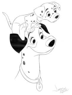 Jaume Esteve - 101 Dalmatians: Pongo and The Puppie - Pencil Drawing | Catawiki