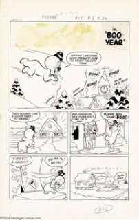 Howard Post - Original Art for Casper #17, Complete 5-page Story, "Boo Year" (Harvey, 1954). Not only -