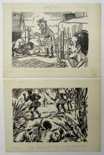 Bing (Funcken, Fred) | Two original drawings  - Kapitein Zeldenthuis  - (1945) | Catawiki