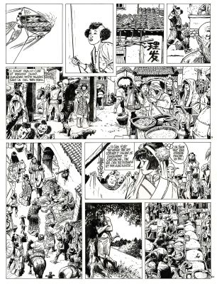 Franz - Lot 385 - Poupée d’ivoire, Le tombeau Scythe, planche originale à l’encre de chine.