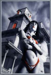Mike Mayhew - Vampirella #8 Cover Original Art (Harris, 2002). Vampirella strikes a pose in front of the Red -
