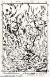Keith Giffen and Brian Garvey - New Gods #9 Cover Original Art (Marvel, 1995). Darkseid and Highfather loom over the -