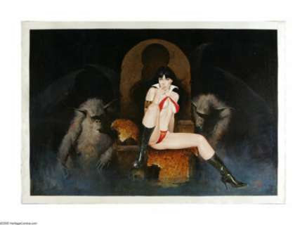 Enrique Torres - Vampirella Painting Original Art (undated). The world’s most seductive she-vampire, Vampirella, - | Heritage
