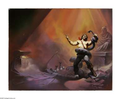 Ken Kelly - "Black Vulmea’s Vengeance" Book Cover Original Art (Berkley, 1979). Modern fantasy art - | Heritage