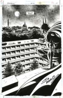 Jim Aparo and David Roach - Batman #560 page 10 Original Art (DC, 1998). The Darknight Detective keeps an eye on the -