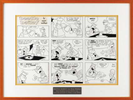Mort Walker - Beetle Bailey Sunday Comic Strip Original Art, dated 10-22-72 (King Features Syndicate, 1972). -