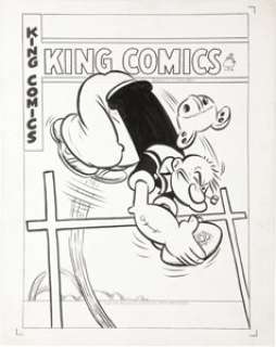 Joe Musial (attributed) - King Comics #126 Popeye Cover Original Art (David McKay Publications, 1946). Why -