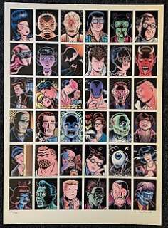 Burns, Charles | Burns, Charles - 1 Silkscreen - Faces | Catawiki