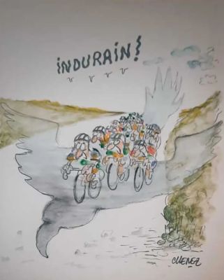 Lot 14 - Bernard Chenez, dit "Chenez" (1946) "Indurain !" Technique mixte sur… | misc / divers