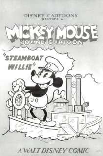 Jaume Esteve - Steamboat Willie - 65 x 50 cm - Original Large Drawing - Pencil Art | Catawiki