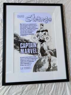 Mitton, Jean-Yves - 1 Original drawing - Captain Marvel - Recréation d’une publicité pour Strange | Catawiki