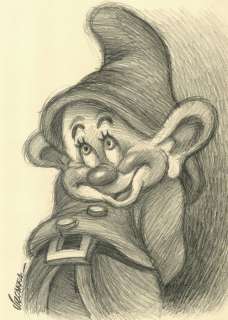 Joan Vizcarra - Dopey [Snow White and the Seven Dwarfs] - Original Drawing - Pencil Art | Catawiki