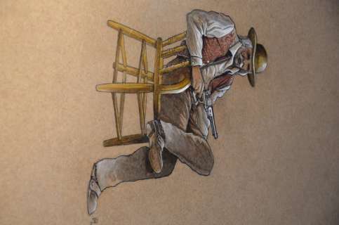 Le Hénanff, Fabrice | Original illustration in colour for a bookplate  - H.H. Holmes  - (2006) | Catawiki