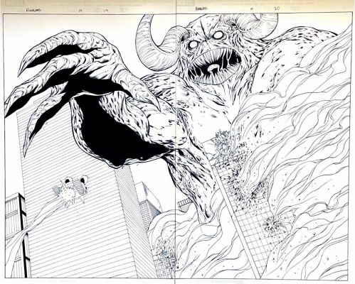 Mike Norton | Mike Norton - Runaways - Issue# 19 - Page# 20 Double page spread | Panel Punk Comics Originals