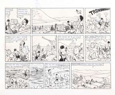 Pesch - Sylvain et Sylvette, ensemble de trois planches…