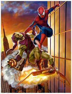 Gennadiy Koufay - Spider-Man / Green Goblin Large Framed Battle Painting!