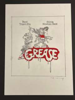 Tony Fernandez - 1 Original drawing - Donald Duck und Daisy Duck - Grease - Duck Travolta und Olivia Newton Duck | Catawiki