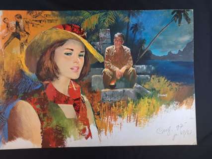 Jacono, Carlo - 1 Original colour drawing - La Notte nel Tempio - 1969 | Catawiki