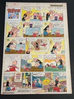 Mevin, Bill - 1 Original colour page - Popeye - Sweepea beating the Bullys - 1977 | Catawiki