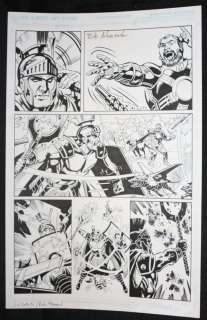 Bob Almond | Senator #1 P.4 - Hero Vs. Villain Action - Blue Line Ink Art Only of Sal Velluto Pencils - Signed | Anthony’s Comic Book Art