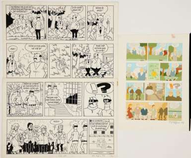 Studio Vandensteen - 1 Page originale + page couleur originale - Familie Snoek - TV Express 53 - 1971 | Catawiki