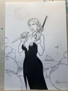 Malfin, Nicolas - 1 Original drawing - Golden City - Amber - 2024 | Catawiki