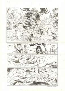 Corentin Rouge - Planche originale n°032, traces de correcteur blanc - Wendigo - Thorgal Saga