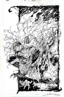 Danny Miki Dwayne Turner - Curse of the Spawn #15 P 22 Splash (Danny Miki Inks! Huge ‘Malebolgia Demon Getting Ready To Kill Poacher!) 1997