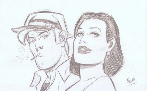 Carrillo | Original drawing- El Capitán Pantera y Jane – Carrillo | Origin Of Comics