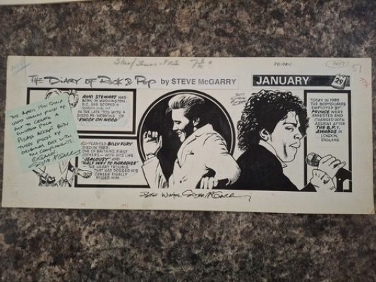 Original Prince Billy Fury Diary Rock & Pop Artwork Board Steve McGarry Badlands | eBay Europe (Buy It Now)