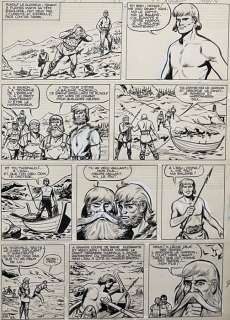 Sirius - 1 Original page - De Timoers - Sirius - Le drakkar rouge (Tome 14)- Het rode viking-schip - 1960 | Catawiki