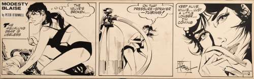 Jim Holdaway – Modesty Blaise strip 1112, original art