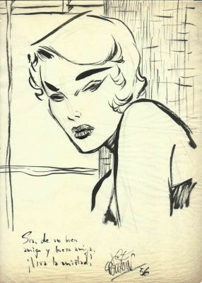 The Ink Archive | Original drawing – woman – Josep Toutain | Origin Of Comics