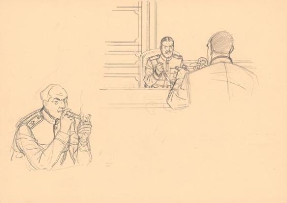 André Juillard | Crayonné original - La Machination Voronov - Blake et Mortimer | Daniel Maghen