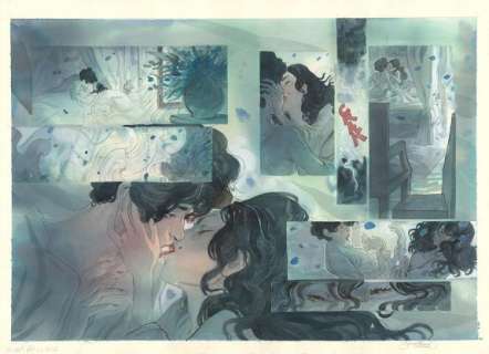 Yannick Corboz - Double planche originale n°61-62, large déchirure dans la marge inférieure n‘affectant pas le dessin. Pli dans le coin inférieur gauche du dessin - Le Voleur d‘amour