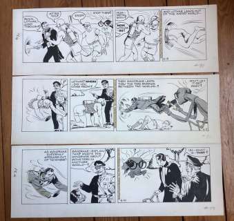 Phil Davis - 3 Original strip art - Mandrake - 1964 | Catawiki