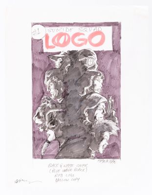 Lot 64 - CHARITY AUCTION ED HANNIGAN SUICIDE SQUAD #1 PRELIMINARY COVER ORIGINAL ART. | Hake’s