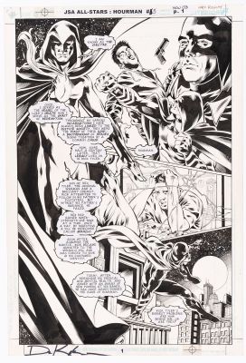 ADAM DeKRAKER JSA: ALL STARS #5 COMIC BOOK PAGE ORIGINAL ART (HOURMAN). | Hake’s
