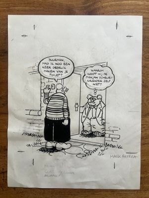 Mark Retera - 1 Original drawing - Dirkjan, wil gebruik maken van het toilet - 2025 | Catawiki