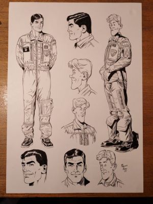 Russo, Fabrizio - 1 Original drawing - Tanguy et Laverdure - Studio dei personaggi - 2025 | Catawiki