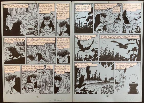 Nys, Jef - 2 Original page - Langteen en Schommelbuik - 1964 | Catawiki